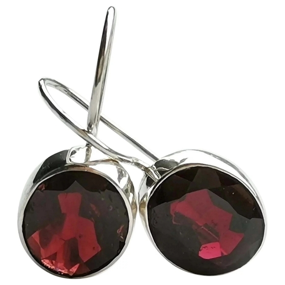 Sterling Silver Garnet drop earrings 🆕 - Picture 1 of 8